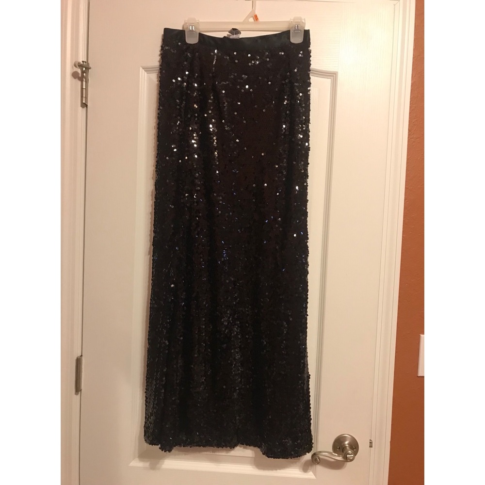Black sequins maxi skirt